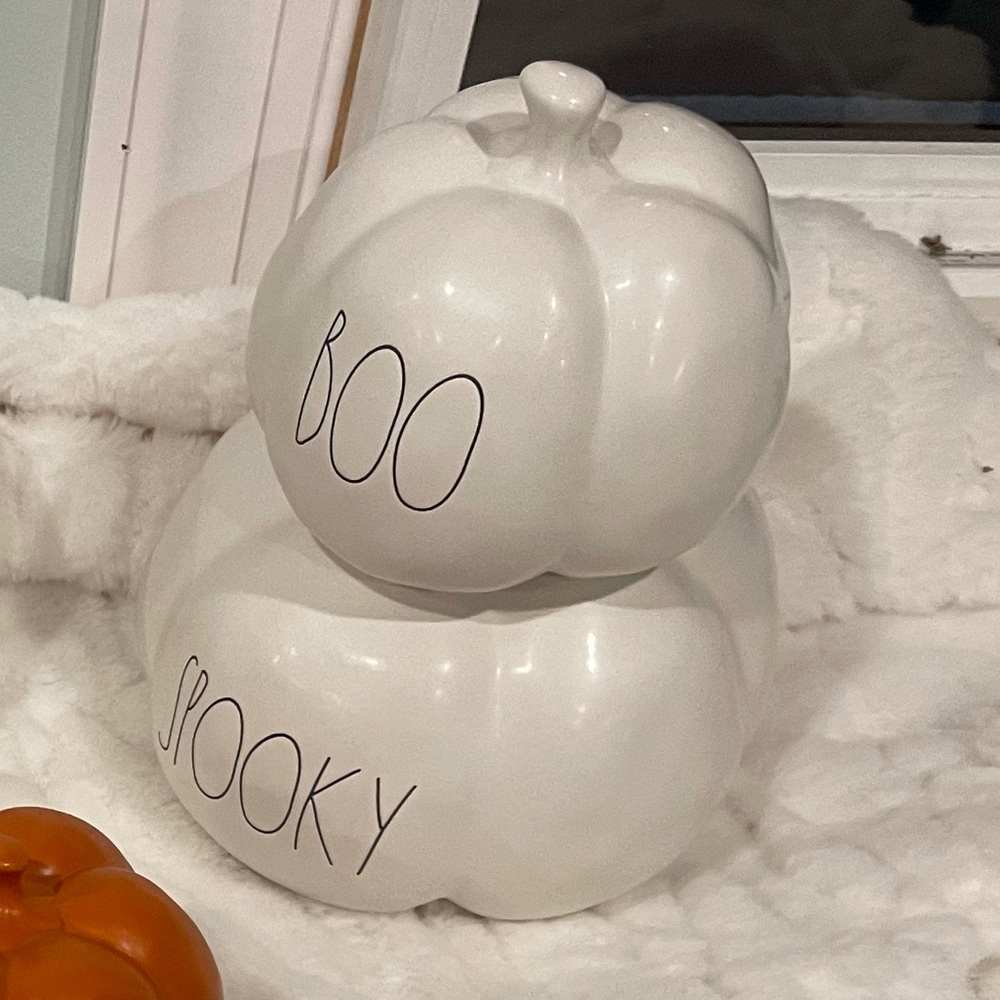 Stacked Rae Dunn pumpkin boo / Spooky NEW